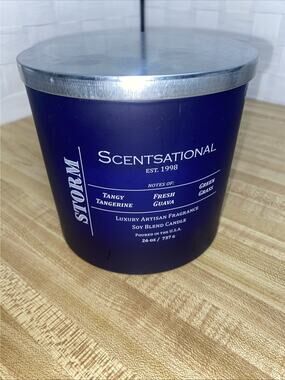 Scentsational Storm No. 6 Scented Luxury Natural Organic Soy Candle 26oz Used